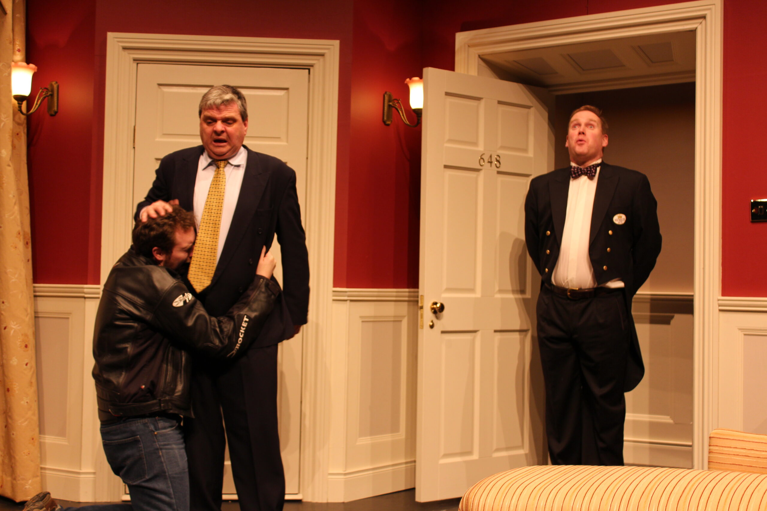 2013 Bridge Drama Group "Out of Order" Luke McKenna as Ronnie, Paul Tobin as Richard Willey and Fionn Stafford as The Manager.