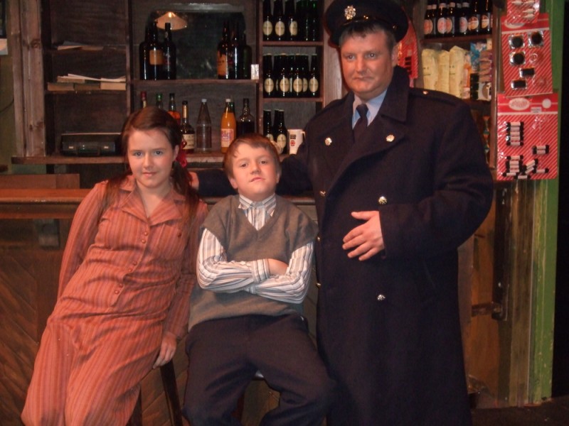 Cast of "The Field"-Kilmuckridge Drama Group 2011 Kaycee Hearne, Jack Hearne as The Flanagan Children & John Hearne as Sergeant Leahy