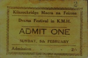 Admission Ticket to 1958 Kilmuckridge Drama Festival